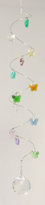 C314 Crystal Spiral Mobiles Butterflies Large